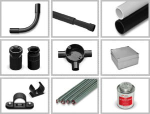 PVC Conduit, couplings and adaptors